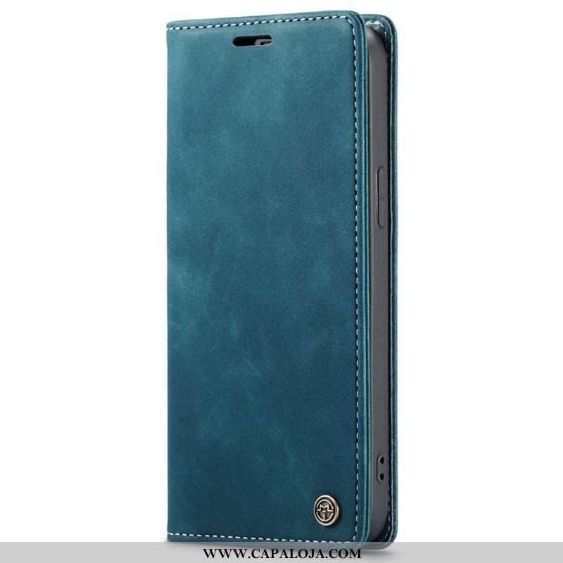 Capa De Celular Para iPhone 15 Flip Caseme De Couro Sintético Vintage