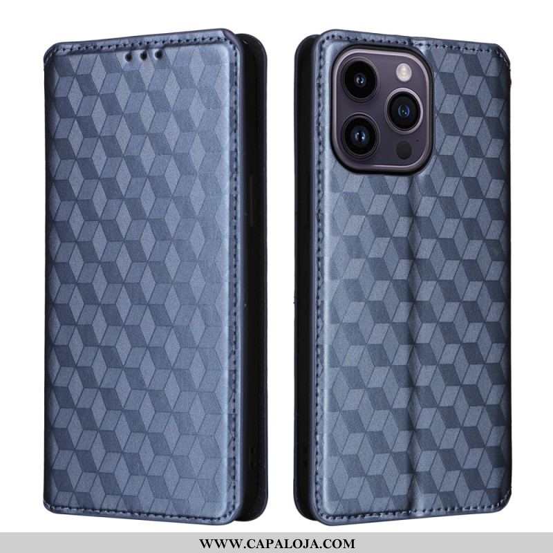 Capa De Celular Para iPhone 15 Flip Cubos 3d