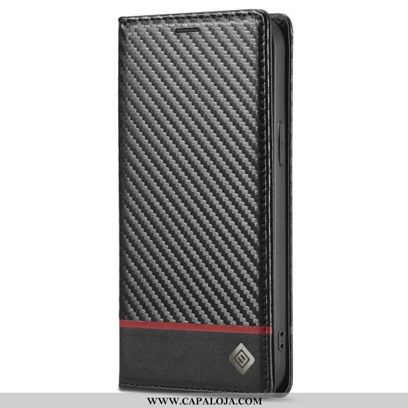 Capa De Celular Para iPhone 15 Flip Fibra De Carbono Lc.imeeke