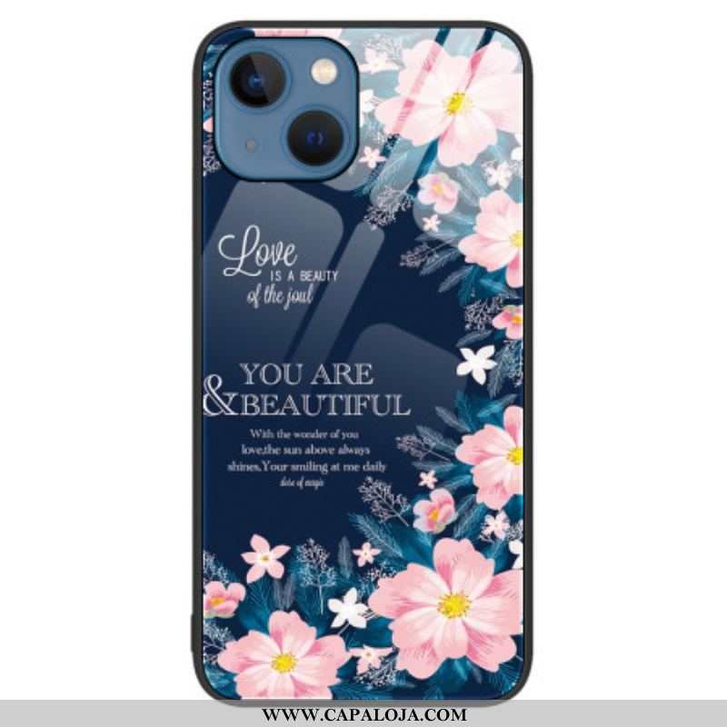 Capa De Celular Para iPhone 15 Plus Amo Flores Rosa