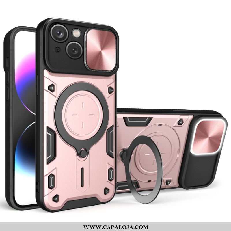 Capa De Celular Para iPhone 15 Plus Anel De Suporte E Obturador Para Câmera