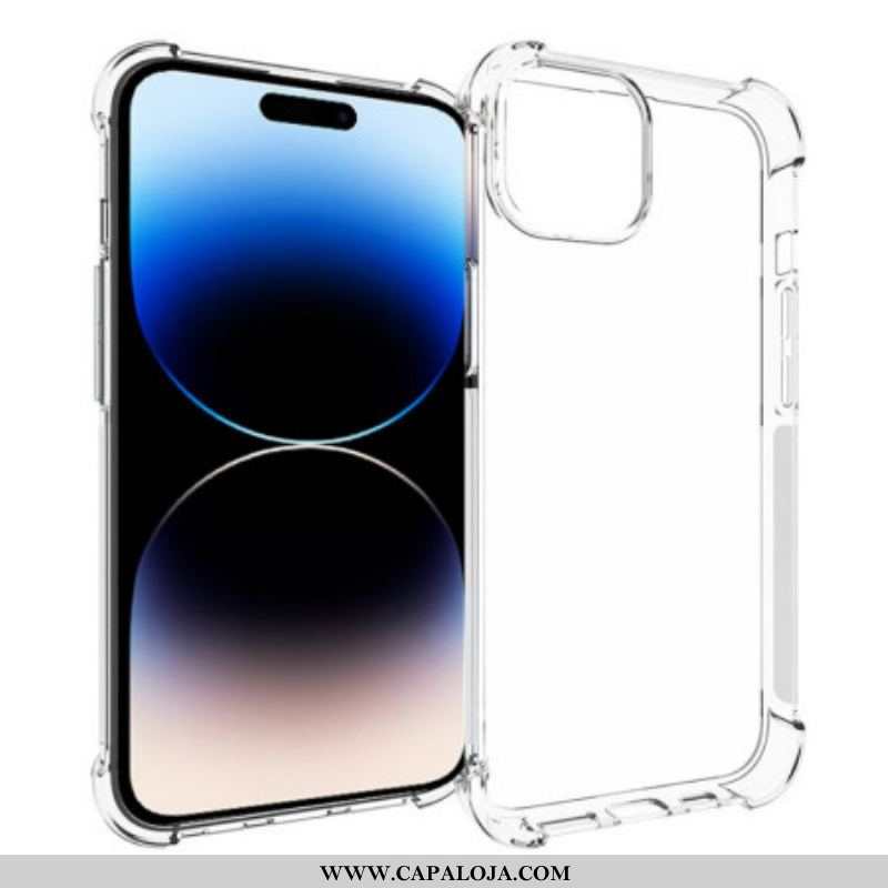 Capa De Celular Para iPhone 15 Plus Cantos Reforçados Transparentes