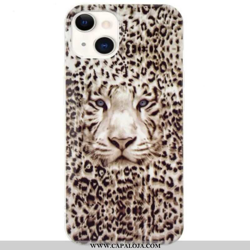 Capa De Celular Para iPhone 15 Plus Leopardo Fluorescente