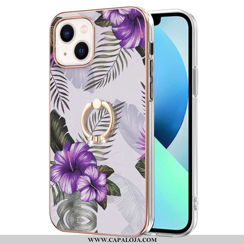 Capa De Celular Para iPhone 15 Plus Porta-anel De Flores