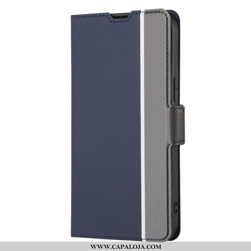 Capa De Couro Para Huawei P60 Pro Dois Tons