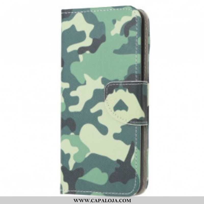 Capa De Couro Para Moto G50 Camuflagem Militar