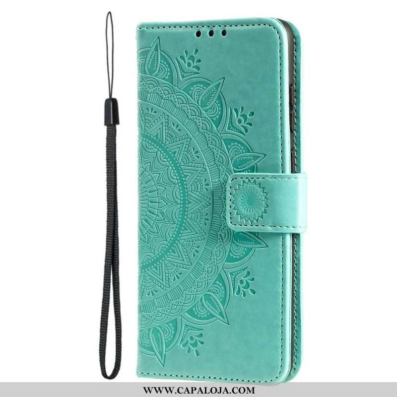 Capa De Couro Para Moto G71 5G Mandala Do Sol