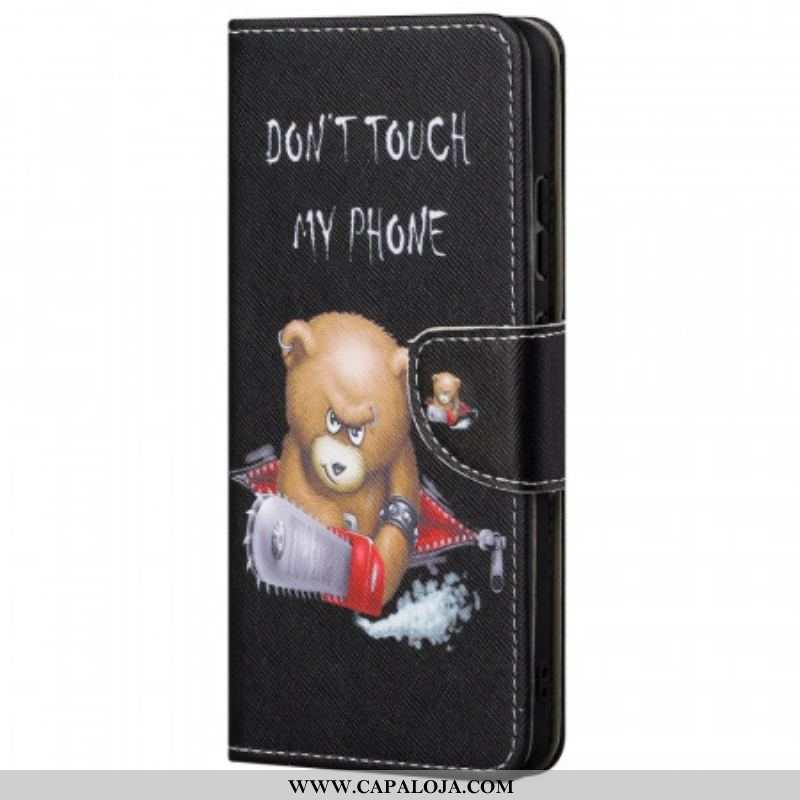 Capa De Couro Para Moto G71 5G Urso Perigoso