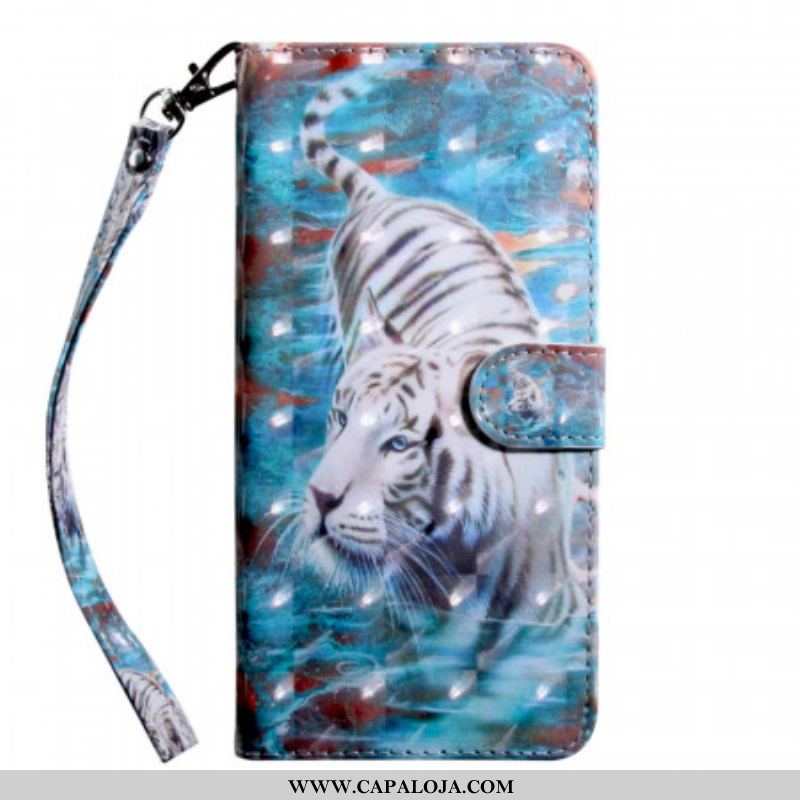 Capa De Couro Para OnePlus 10 Pro 5G De Cordão Tanga Tigre