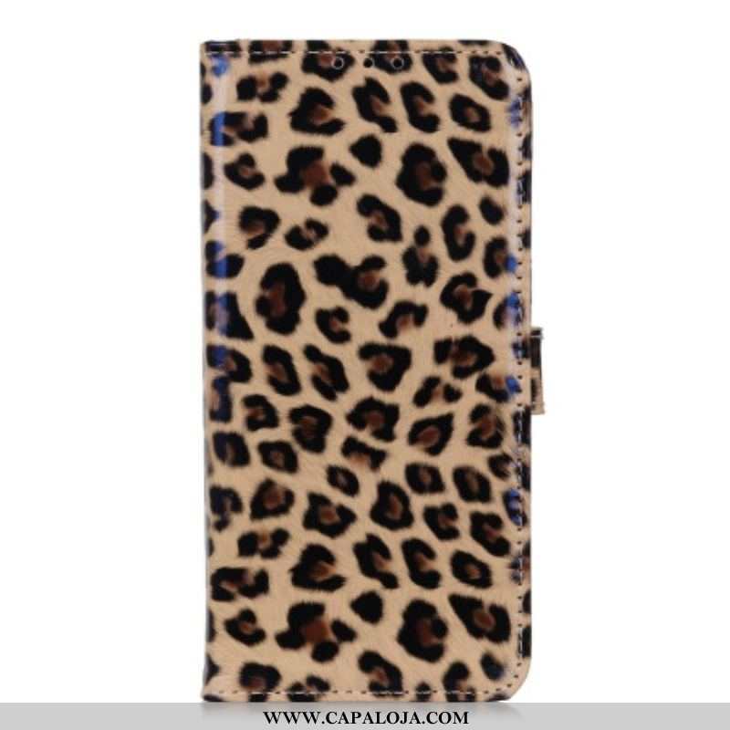 Capa De Couro Para OnePlus 10T 5G Efeito Pele De Leopardo