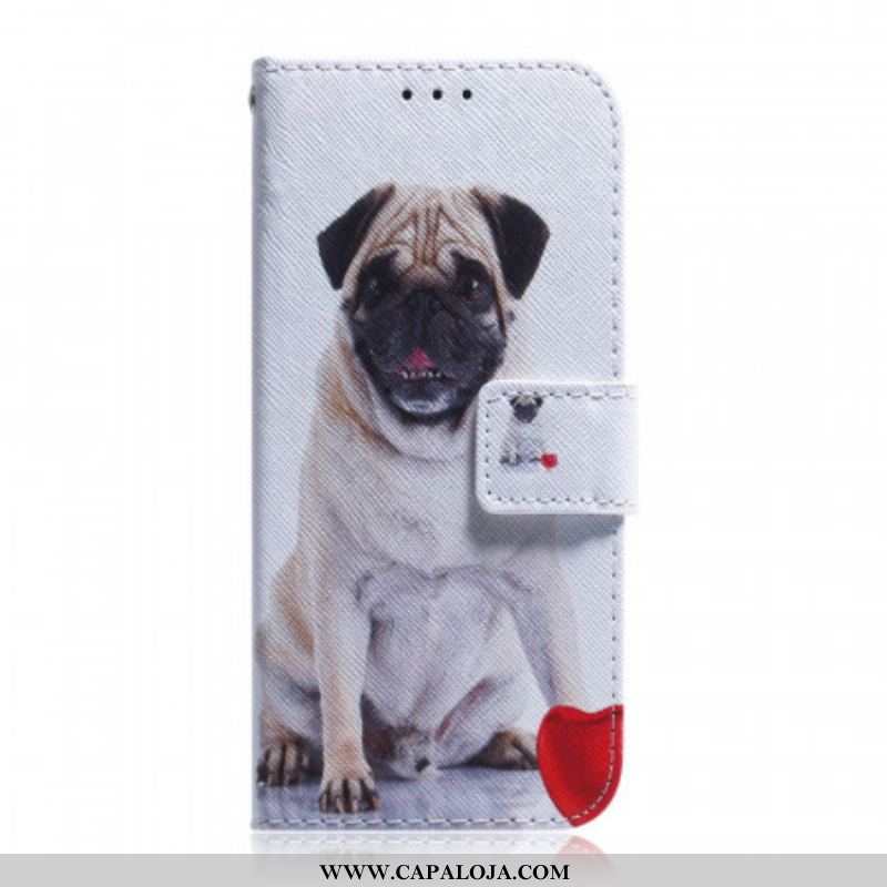 Capa De Couro Para OnePlus Nord CE 2 5G Pug Amaciado