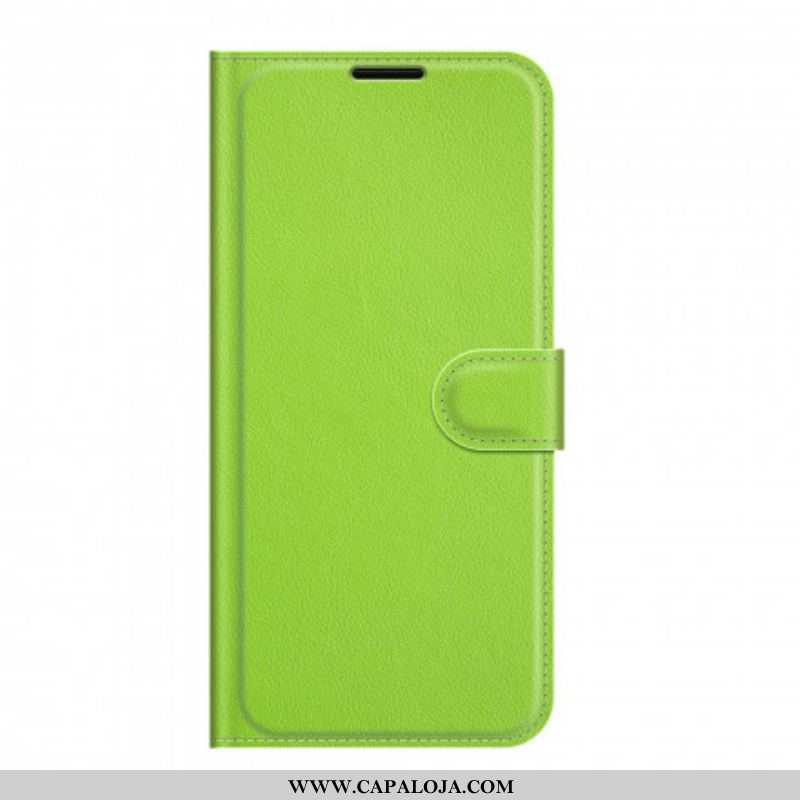 Capa De Couro Para Oppo A54 5G / A74 5G Couro Sintético De Lichia Clássico