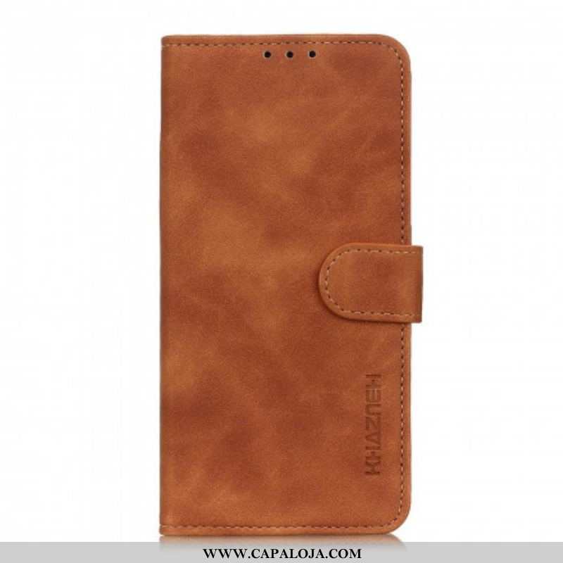 Capa De Couro Para Oppo A54 5G / A74 5G Efeito Couro Fosco Vintage Khazneh