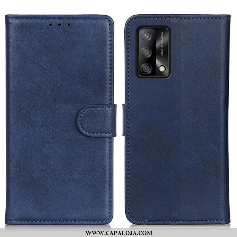 Capa De Couro Para Oppo A74 4G Efeito De Couro Retrô Fosco