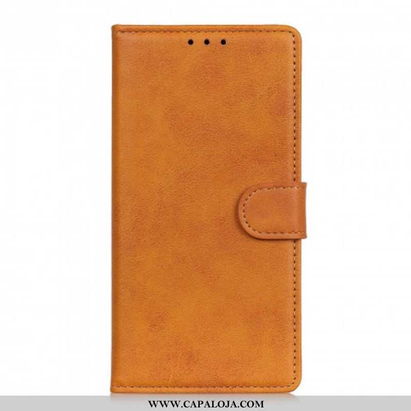 Capa De Couro Para Oppo A94 5G Efeito De Couro Fosco Retrô