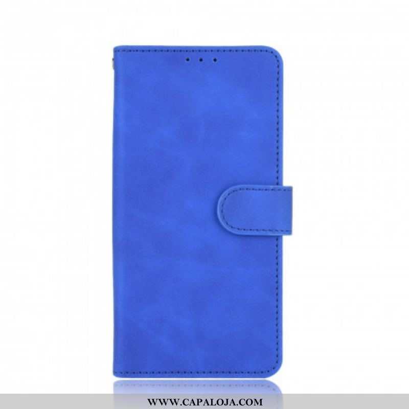 Capa De Couro Para Oppo A94 5G Toque De Pele