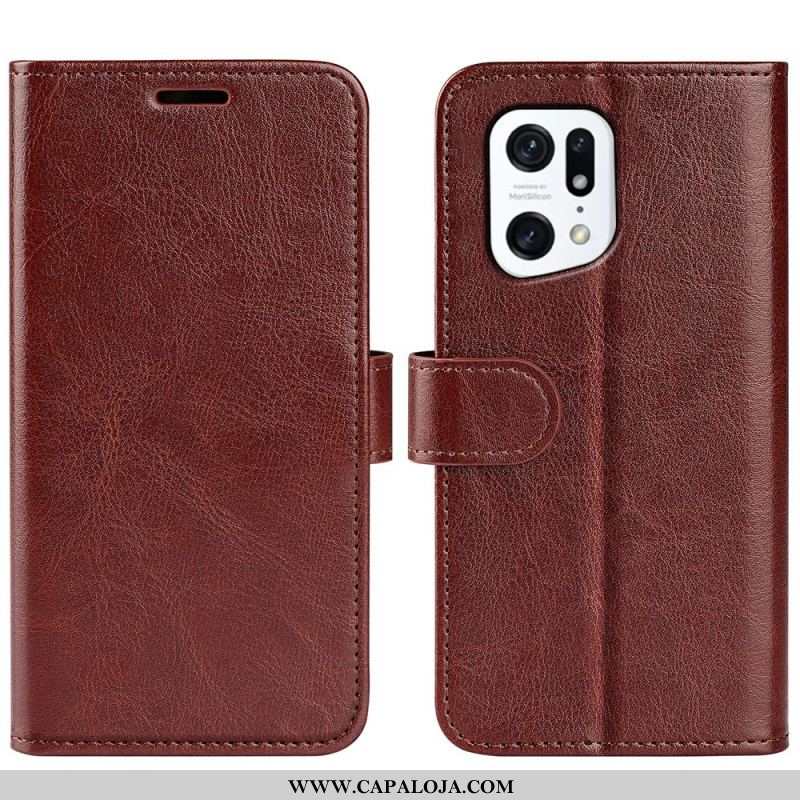 Capa De Couro Para Oppo Find X5 Couro Ultra Sintético