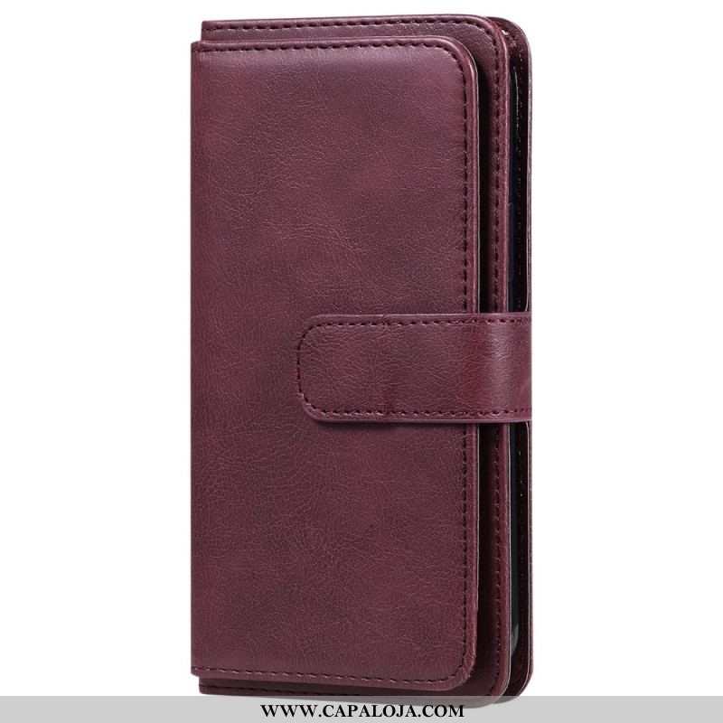 Capa De Couro Para Oppo Find X5 Lite Cartões Múltiplos