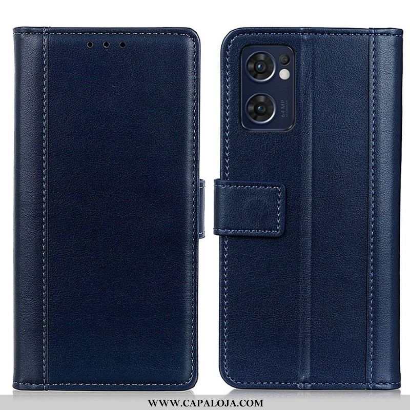 Capa De Couro Para Oppo Find X5 Lite Couro Rachado Versão Colorida