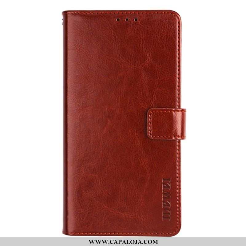 Capa De Couro Para Oppo Find X5 Lite Couro Sintético Vintage Idewei