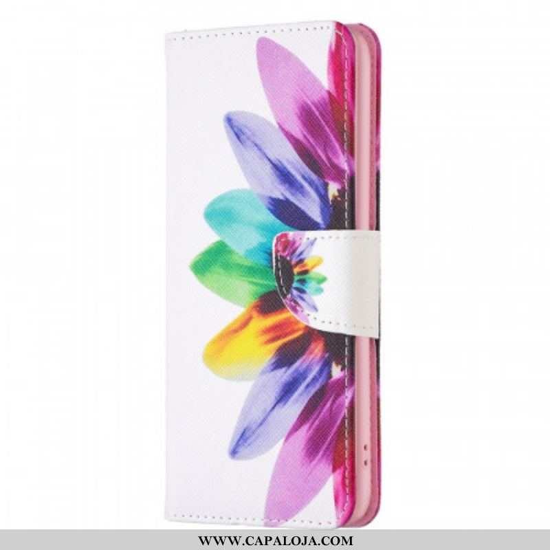 Capa De Couro Para Oppo Find X5 Pro Flor Aquarela