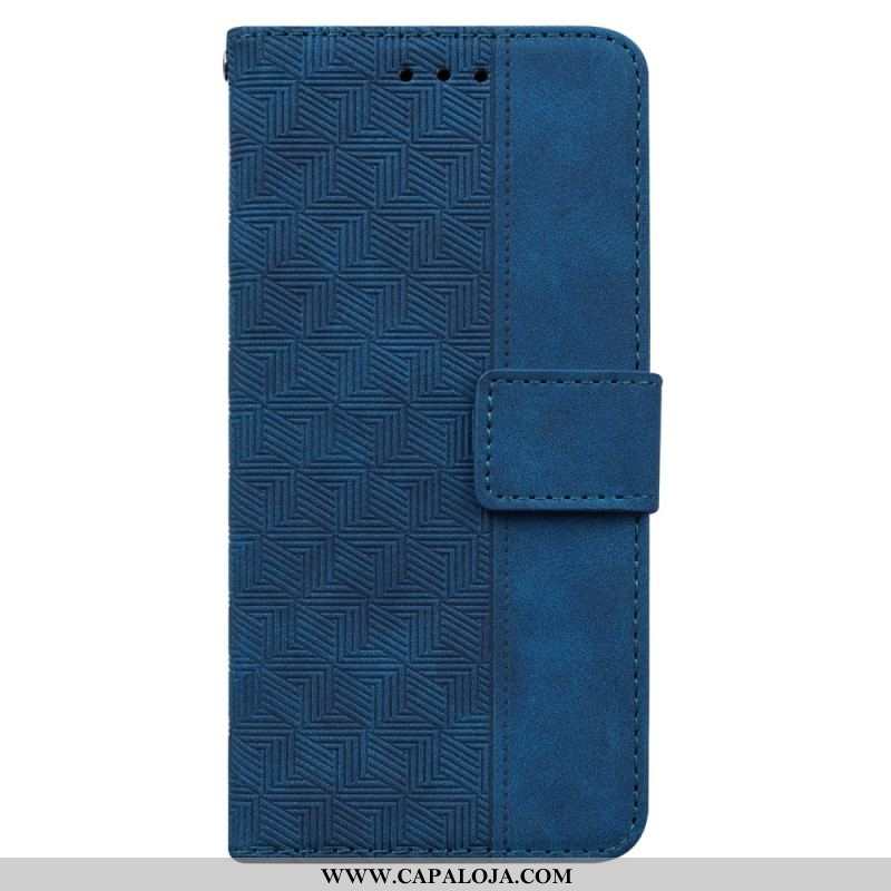 Capa De Couro Para Oppo Reno 8 Lite De Cordão Padrão De Tiras