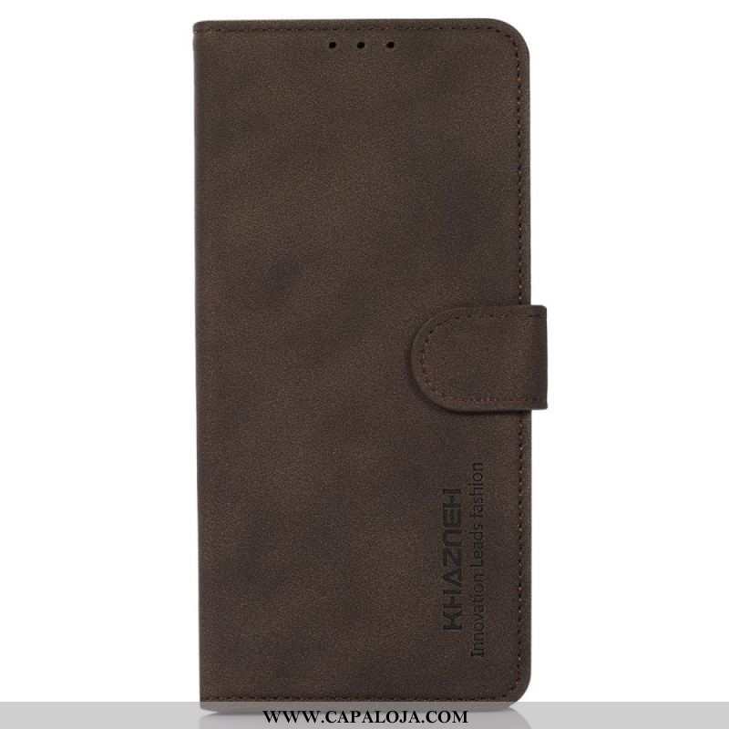 Capa De Couro Para Oppo Reno 8 Pro Khazneh Moda Efeito Couro