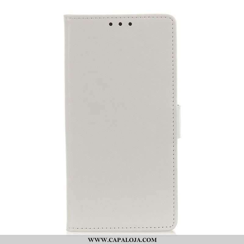 Capa De Couro Para Samsung Galaxy A13 5G / A04s Efeito Couro Brilhante Simples