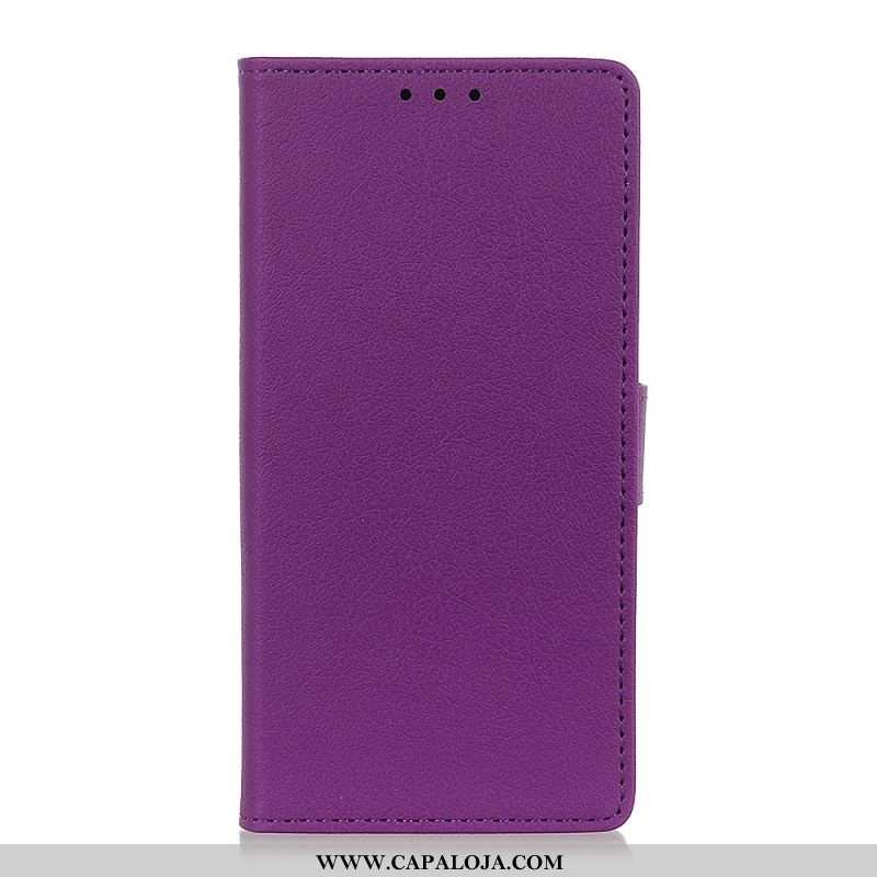 Capa De Couro Para Samsung Galaxy A13 5G / A04s Efeito Couro Clássico