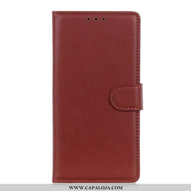 Capa De Couro Para Samsung Galaxy A13 5G / A04s Textura Lichia