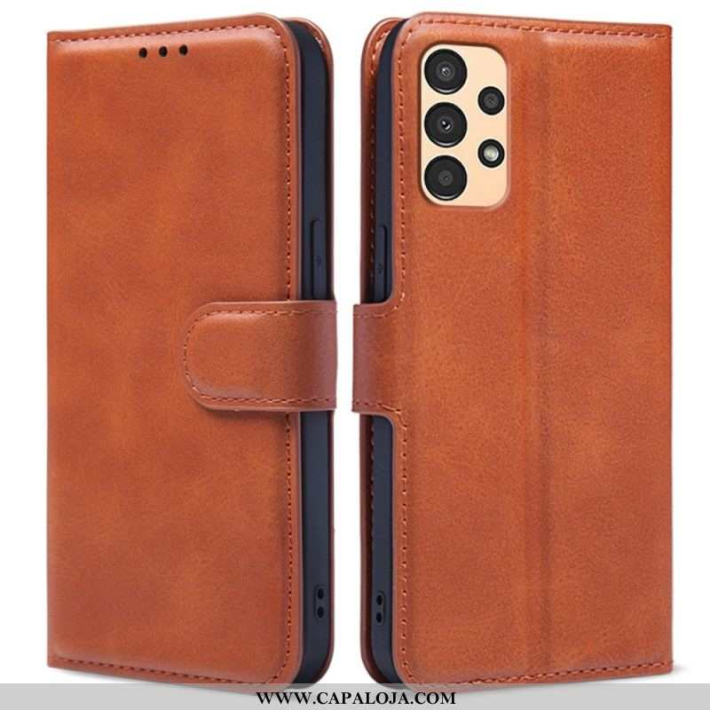 Capa De Couro Para Samsung Galaxy A13 Efeito Couro Retrô