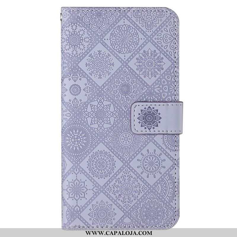 Capa De Couro Para Samsung Galaxy A13 Padrão De Tapeçaria