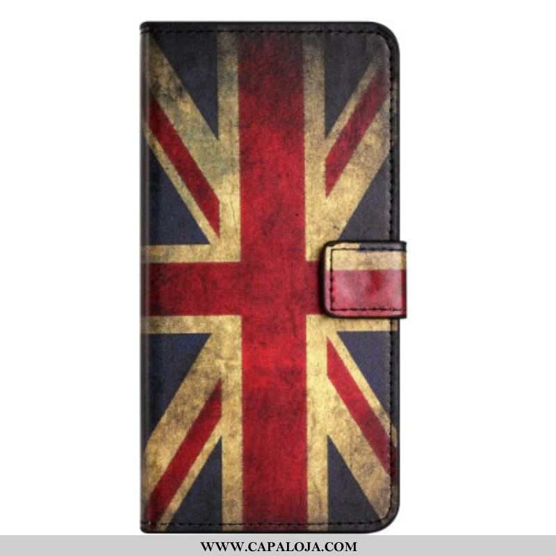 Capa De Couro Para Samsung Galaxy A14 / A14 5G Bandeira Inglesa Vintage