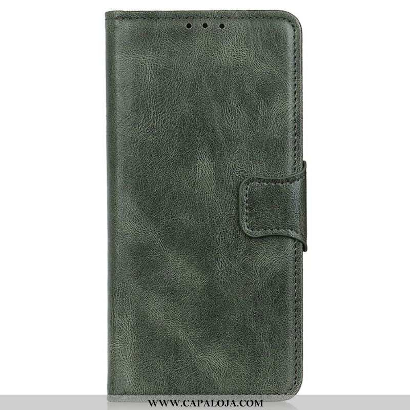 Capa De Couro Para Samsung Galaxy A14 / A14 5G Fecho Reversível