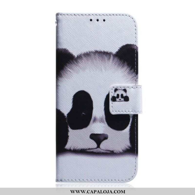 Capa De Couro Para Samsung Galaxy A42 5G Cara De Panda