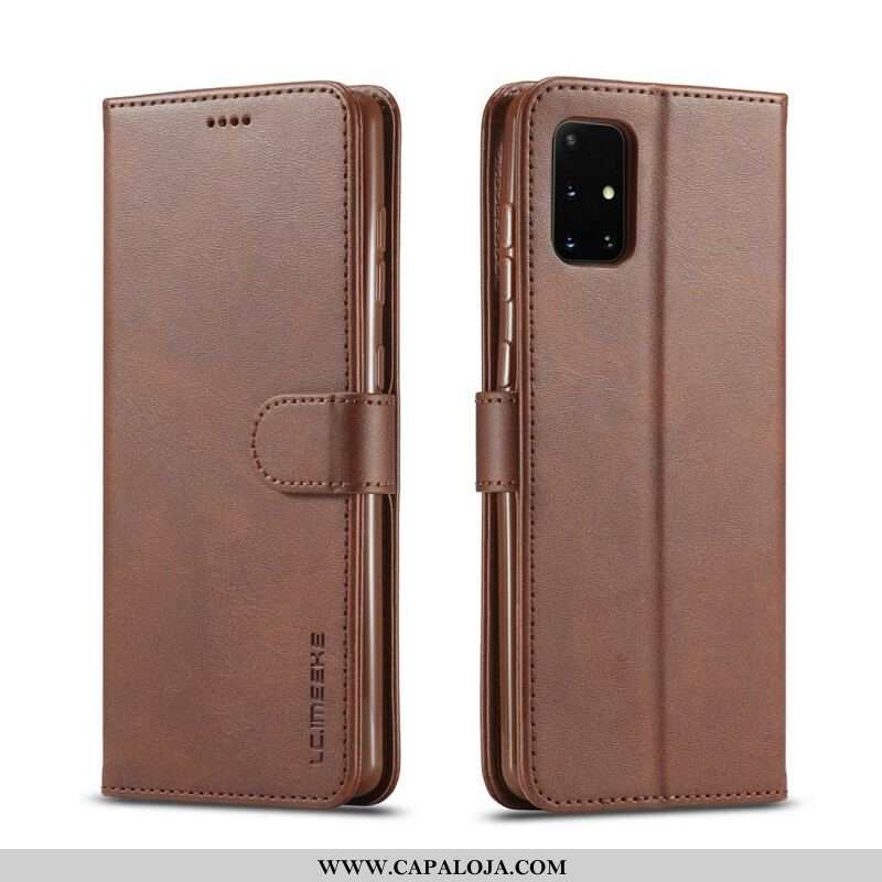 Capa De Couro Para Samsung Galaxy A51 5G Lc.imeeke Efeito Couro