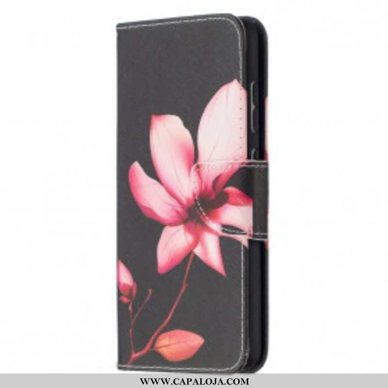 Capa De Couro Para Samsung Galaxy A52 4G / A52 5G / A52s 5G Flor Rosa