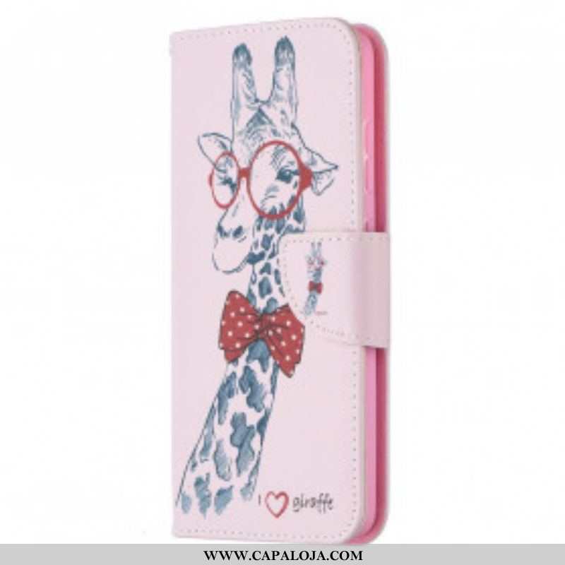 Capa De Couro Para Samsung Galaxy A52 4G / A52 5G / A52s 5G Girafa Inteligente