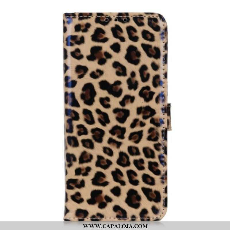 Capa De Couro Para Samsung Galaxy A52 4G / A52 5G / A52s 5G Leopardo Simples