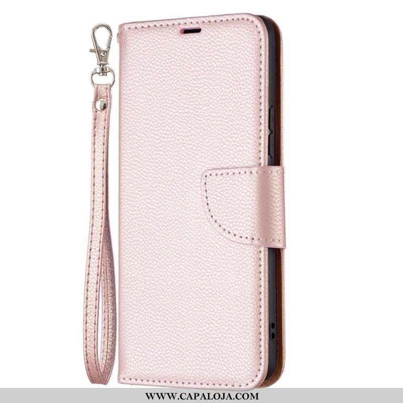 Capa De Couro Para Samsung Galaxy A53 5G Fecho Oblíquo De Lichia