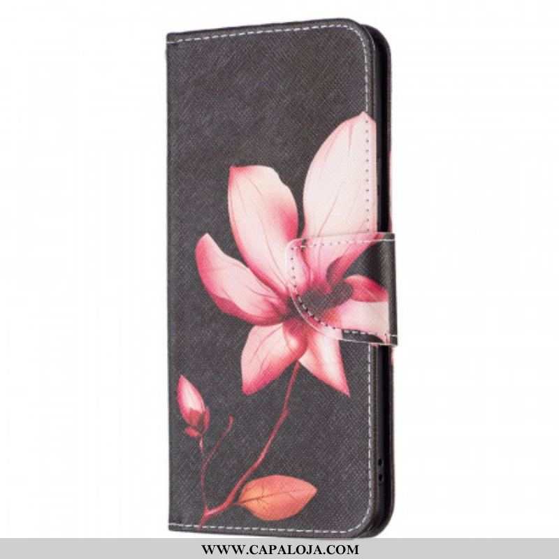 Capa De Couro Para Samsung Galaxy A53 5G Flor Rosa