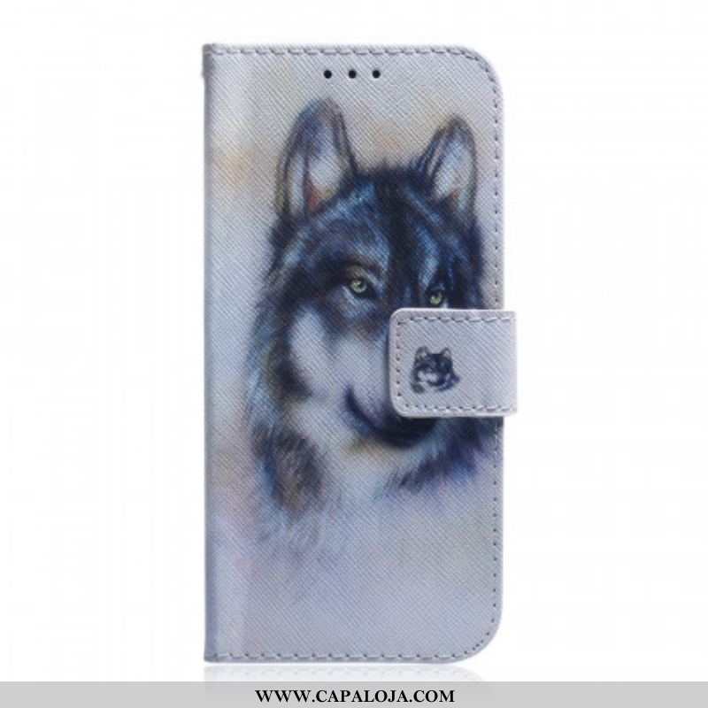 Capa De Couro Para Samsung Galaxy A53 5G Olhar Canino