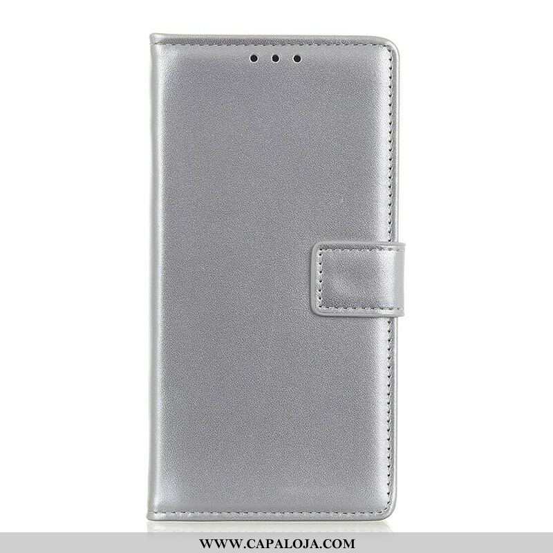 Capa De Couro Para Samsung Galaxy M12 / A12 Couro Sintético Liso