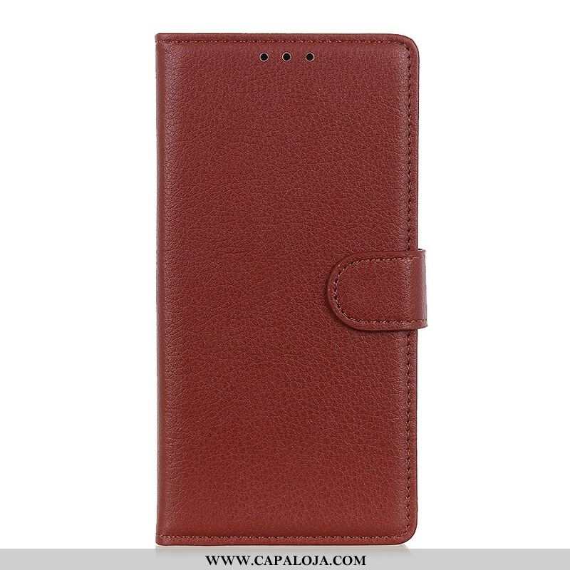 Capa De Couro Para Samsung Galaxy M12 / A12 Tradicionalmente Lichia