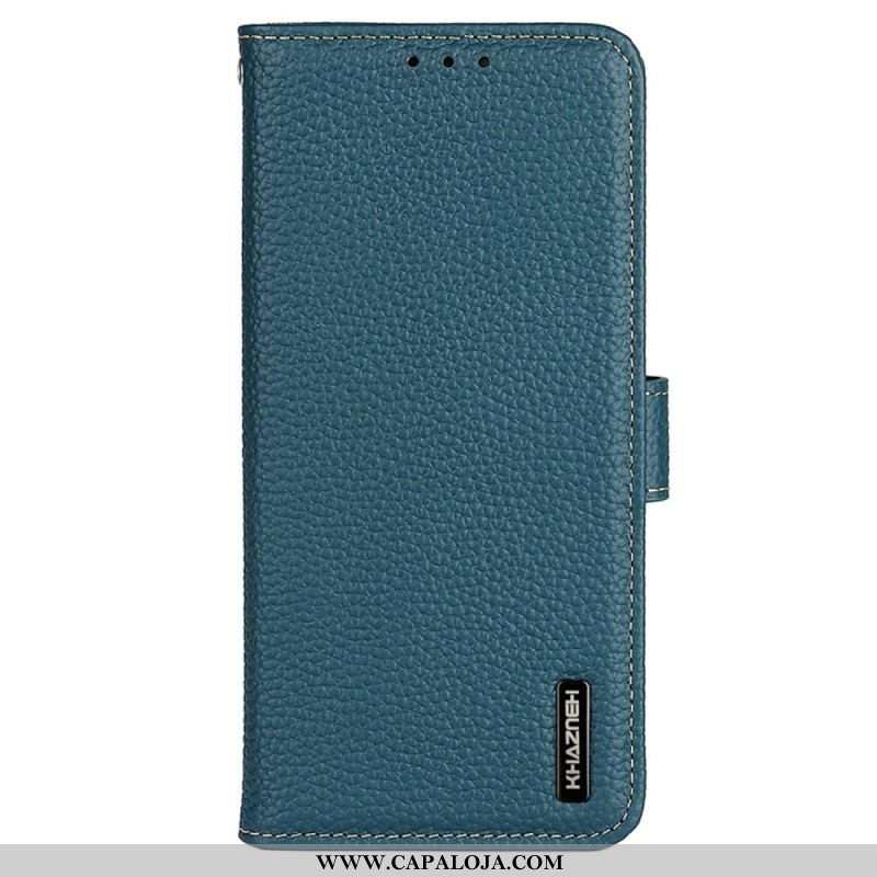 Capa De Couro Para Samsung Galaxy M13 Khazneh Lichia Couro