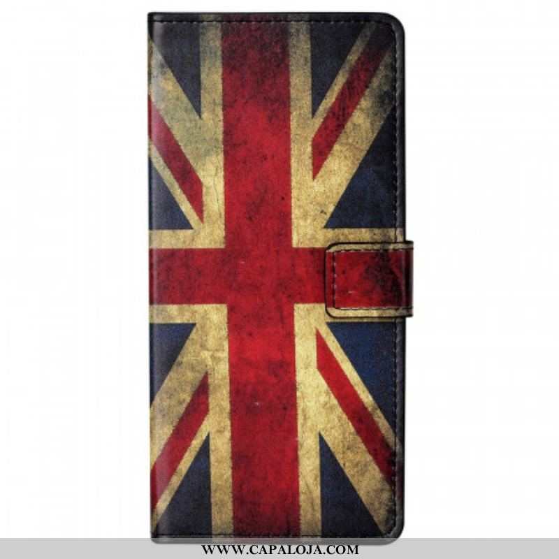 Capa De Couro Para Samsung Galaxy M23 5G Bandeira Inglesa