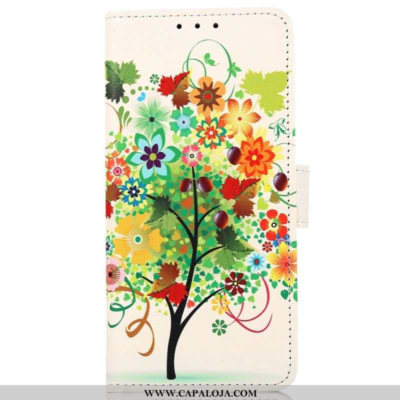 Capa De Couro Para Samsung Galaxy M33 5G Árvore Florida