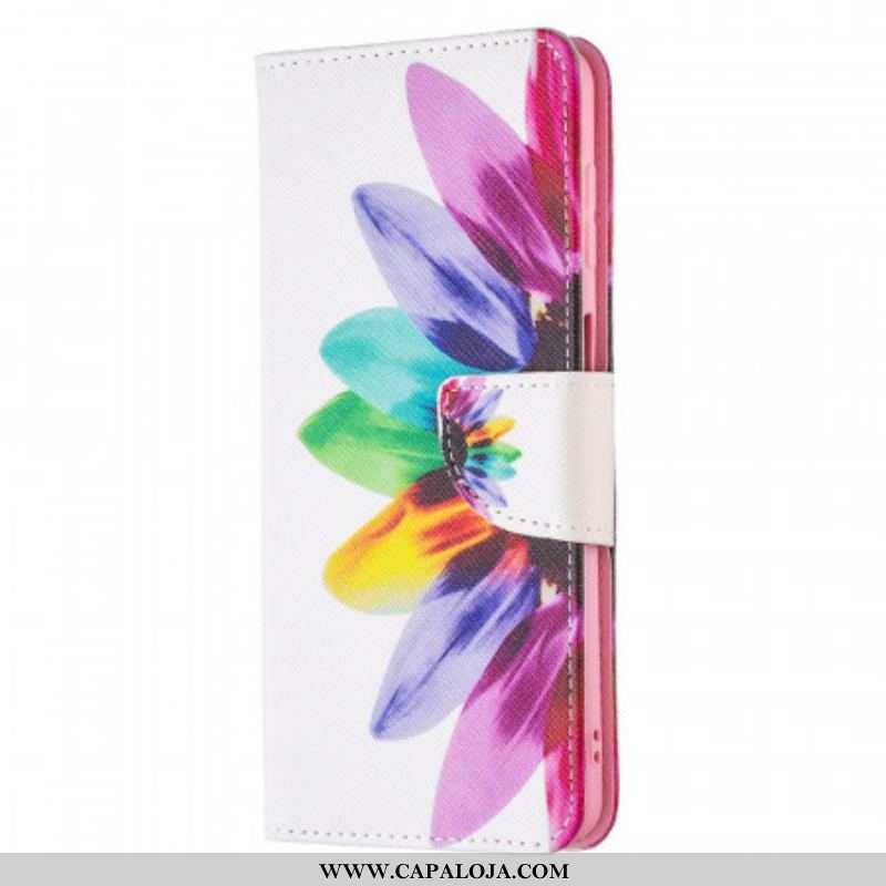 Capa De Couro Para Samsung Galaxy M52 5G Flor