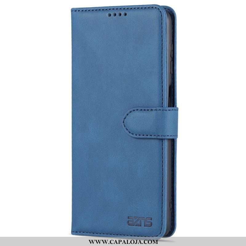 Capa De Couro Para Samsung Galaxy M52 5G Fronteira Azns