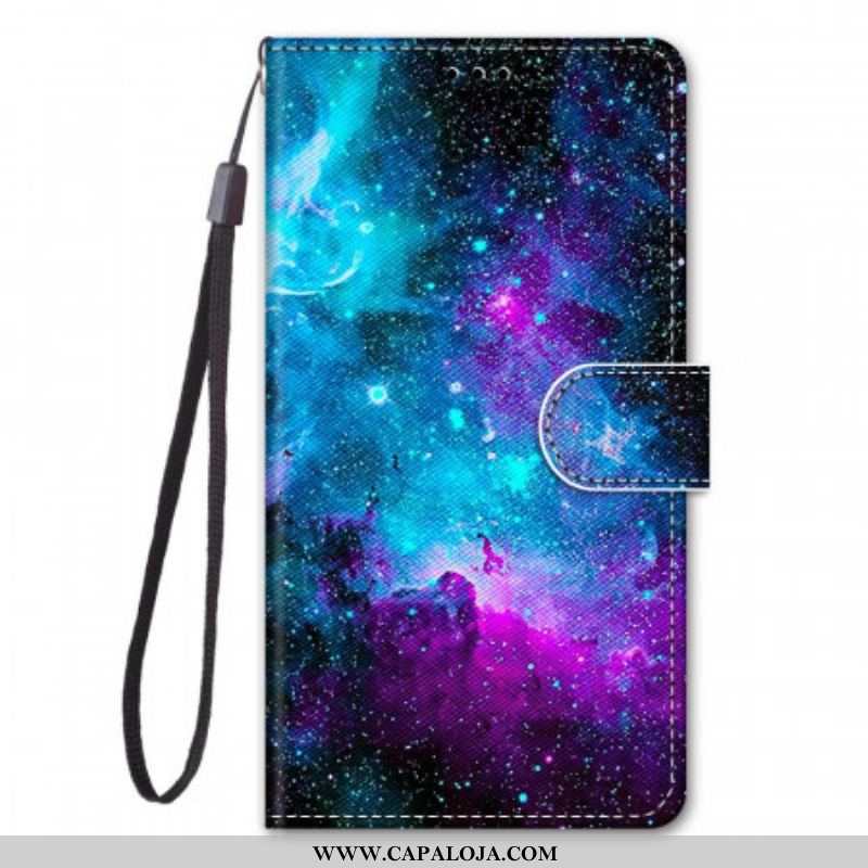 Capa De Couro Para Samsung Galaxy M53 5G Céu Cósmico